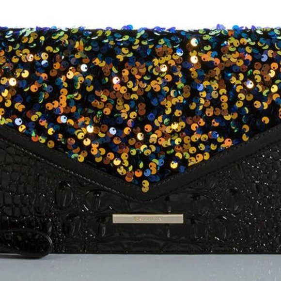Brahmin Kaia Celestia Envelope Black Sequin Clutch Wristlet RARE SOLD OUT - NWT - Picture 7 of 11